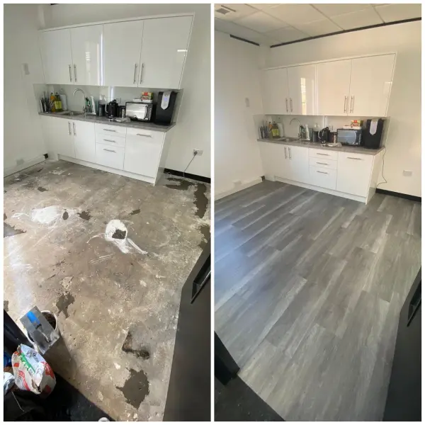 Before and after residential cleaning showcasing professional cleaning results
