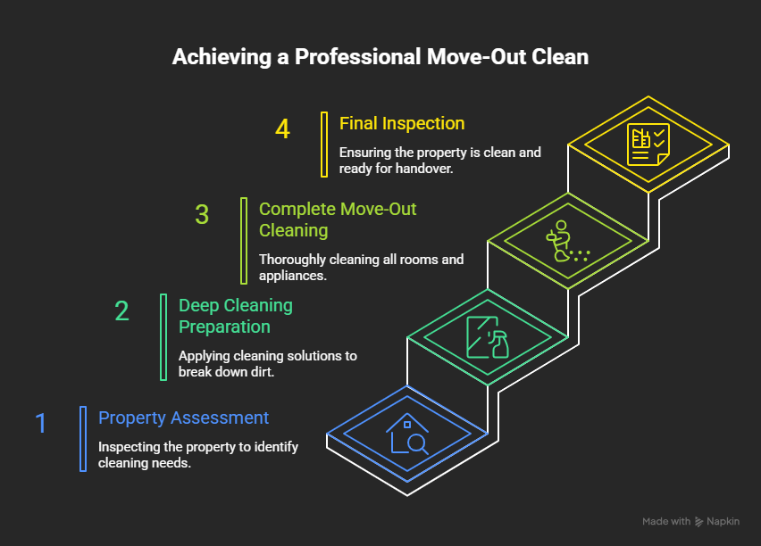 Our Four-Step Professional move out Cleaning Process illustration