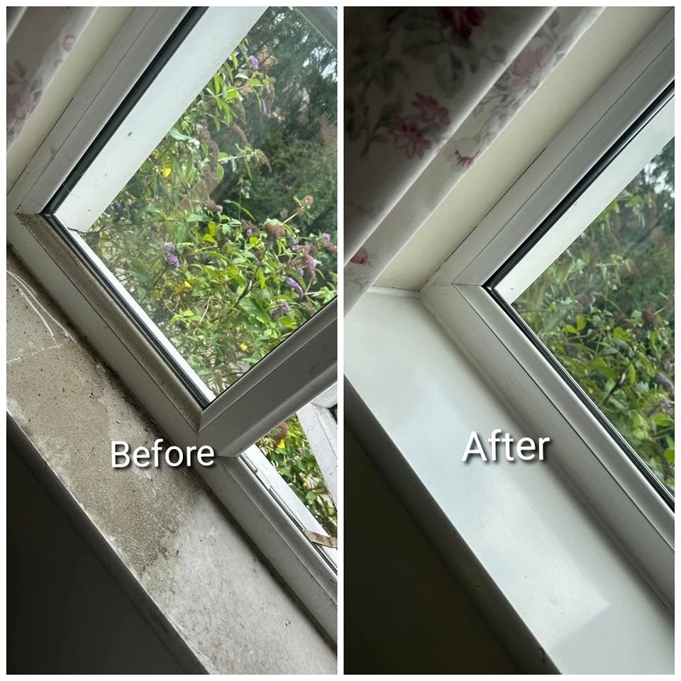 Professional window cleaning before and after transformation for residential windows